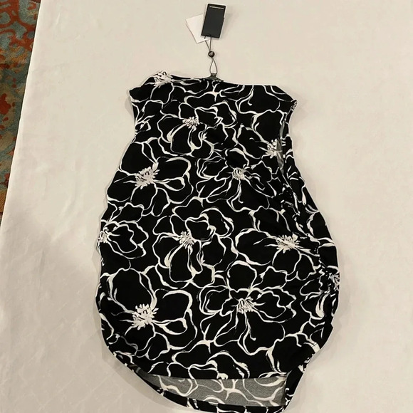 Adrianna Papell floral stretch Jersey knit tank top‎ ruched side slimming 1X NWT - Picture 6 of 6